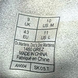 Dr Martens 1460 Grez Tattoo Combat rare sold out Boots Size 10 Men US boxed